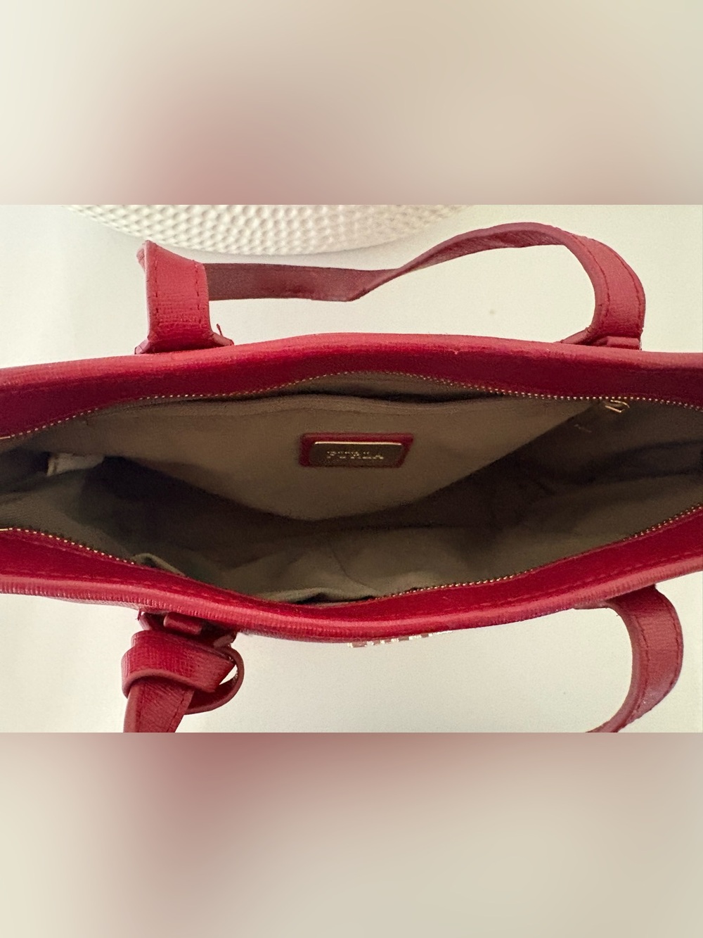 Furla Red Saffiano Leather Tote Bag / Read Description - Picture 15 of 16